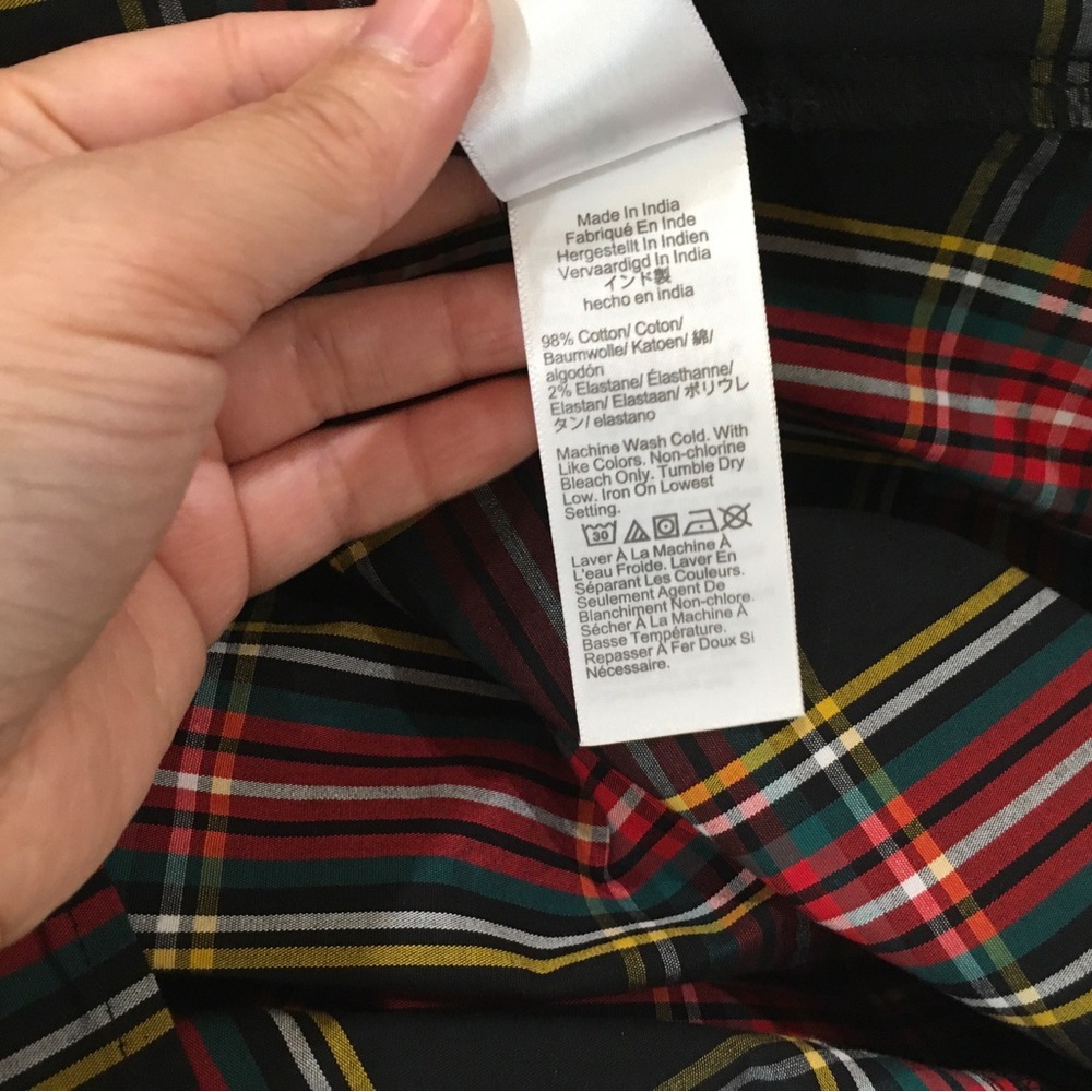 J.Crew Midi Dress Women S Tartan Plaid Smocked Square Neck Long Sleeve BM070 New - Picture 9 of 10